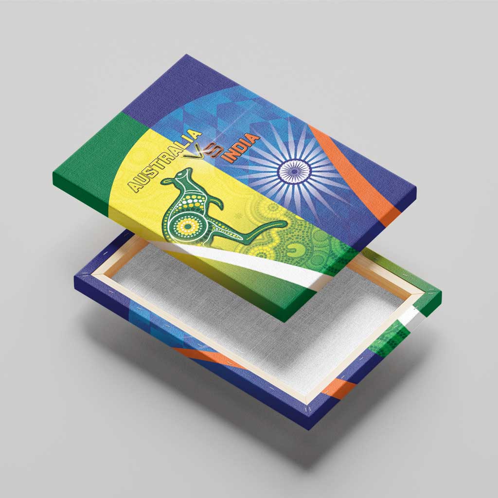 Australia And India Cricket Canvas Wall Art Ashoka Chakra With Aboriginal - Aussie Hoodie