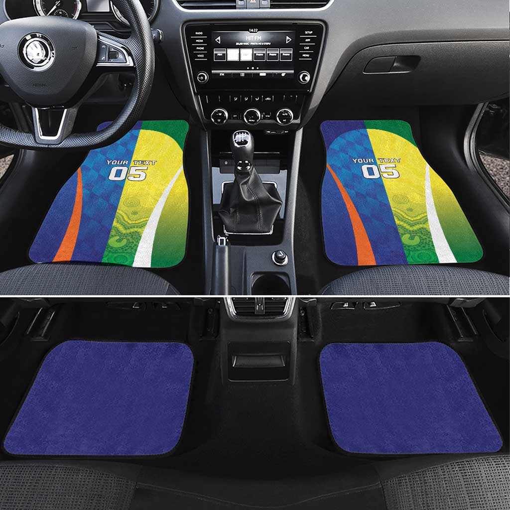Custom Australia And India Cricket Car Mats Ashoka Chakra With Aboriginal - Aussie Hoodie