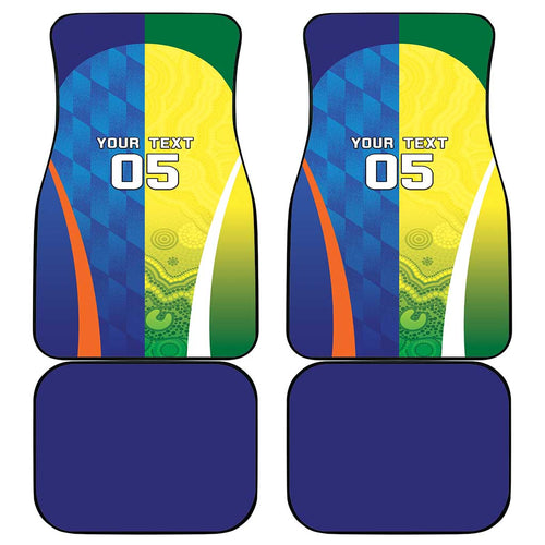 Custom Australia And India Cricket Car Mats Ashoka Chakra With Aboriginal - Aussie Hoodie