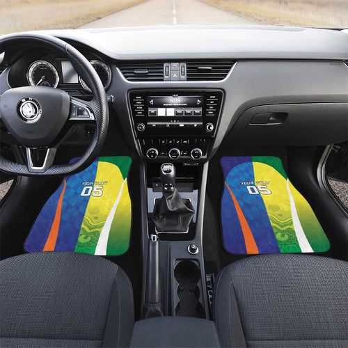 Custom Australia And India Cricket Car Mats Ashoka Chakra With Aboriginal - Aussie Hoodie