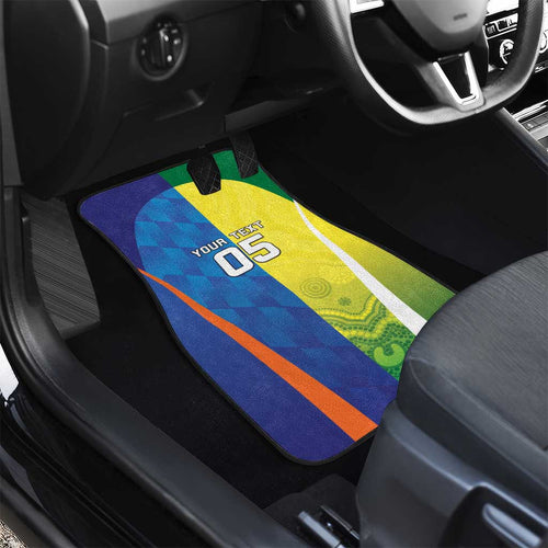 Custom Australia And India Cricket Car Mats Ashoka Chakra With Aboriginal - Aussie Hoodie