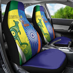 Australia And India Cricket Car Seat Cover Ashoka Chakra With Aboriginal - Aussie Hoodie