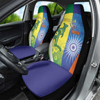 Australia And India Cricket Car Seat Cover Ashoka Chakra With Aboriginal - Aussie Hoodie