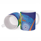 Australia And India Cricket Ceramic Mug Ashoka Chakra With Aboriginal - Aussie Hoodie
