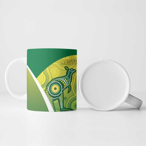 Australia And India Cricket Ceramic Mug Ashoka Chakra With Aboriginal - Aussie Hoodie