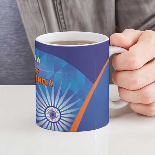Australia And India Cricket Ceramic Mug Ashoka Chakra With Aboriginal - Aussie Hoodie