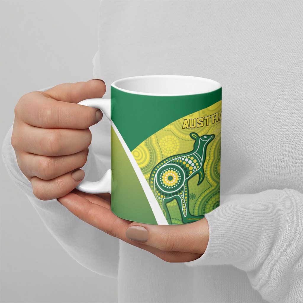 Australia And India Cricket Ceramic Mug Ashoka Chakra With Aboriginal - Aussie Hoodie