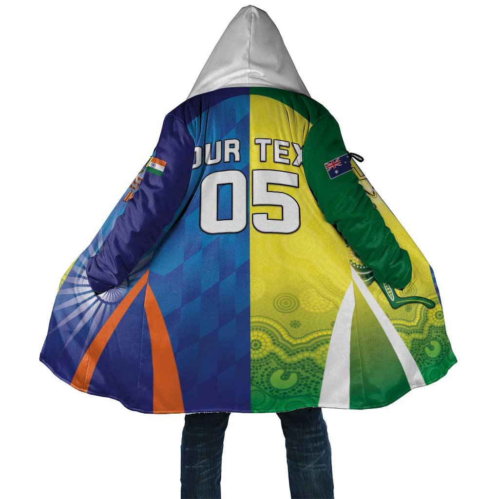 Custom Australia And India Cricket Cloak Ashoka Chakra With Aboriginal - Aussie Hoodie