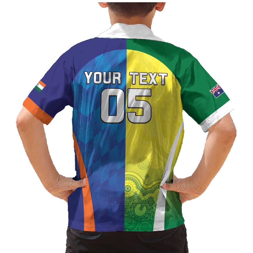 Custom Australia And India Cricket Family Matching Mermaid Dress and Hawaiian Shirt Ashoka Chakra With Aboriginal - Aussie Hoodie