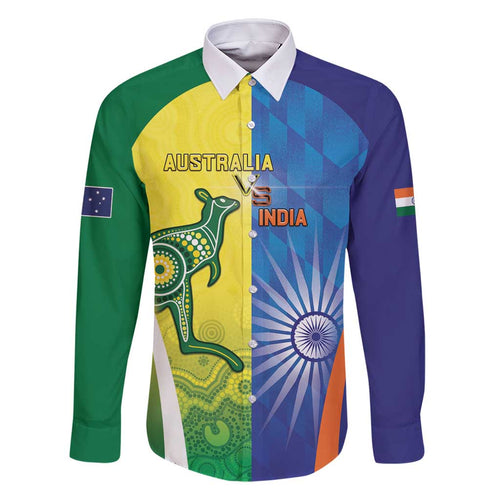 Custom Australia And India Cricket Family Matching Mermaid Dress and Hawaiian Shirt Ashoka Chakra With Aboriginal - Aussie Hoodie