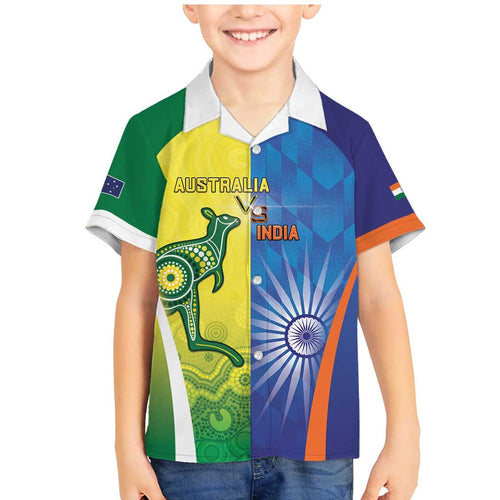 Custom Australia And India Cricket Family Matching Mermaid Dress and Hawaiian Shirt Ashoka Chakra With Aboriginal - Aussie Hoodie