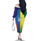 Custom Australia And India Cricket Family Matching Off The Shoulder Long Sleeve Dress and Hawaiian Shirt Ashoka Chakra With Aboriginal - Aussie Hoodie