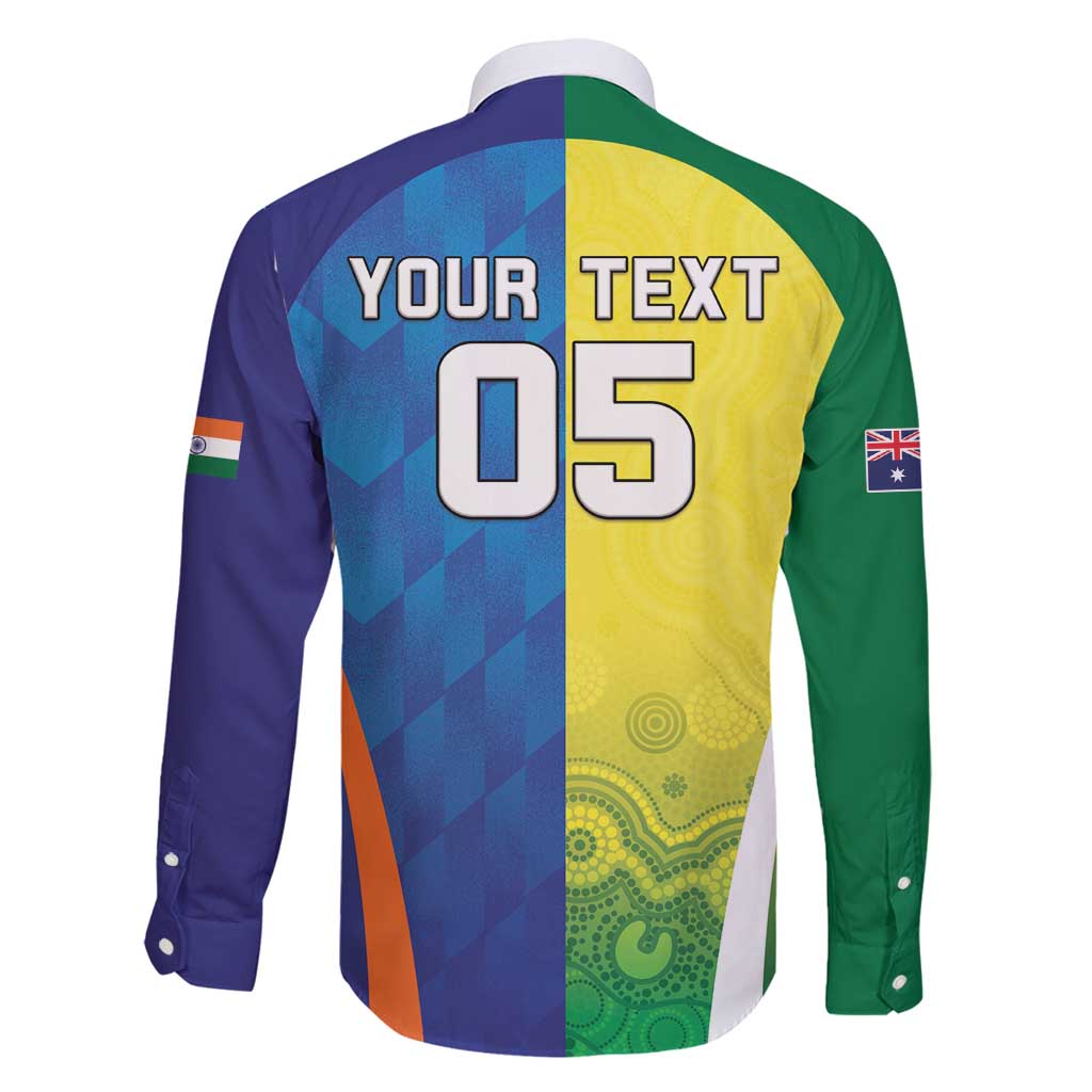Custom Australia And India Cricket Family Matching Off Shoulder Maxi Dress and Hawaiian Shirt Ashoka Chakra With Aboriginal - Aussie Hoodie
