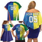 Custom Australia And India Cricket Family Matching Off Shoulder Short Dress and Hawaiian Shirt Ashoka Chakra With Aboriginal - Aussie Hoodie