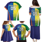 Custom Australia And India Cricket Family Matching Puletasi and Hawaiian Shirt Ashoka Chakra With Aboriginal - Aussie Hoodie