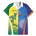 Custom Australia And India Cricket Family Matching Puletasi and Hawaiian Shirt Ashoka Chakra With Aboriginal - Aussie Hoodie