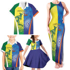 Custom Australia And India Cricket Family Matching Tank Maxi Dress and Hawaiian Shirt Ashoka Chakra With Aboriginal - Aussie Hoodie