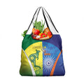 Australia And India Cricket Grocery Bag Ashoka Chakra With Aboriginal - Aussie Hoodie