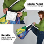 Australia And India Cricket Grocery Bag Ashoka Chakra With Aboriginal - Aussie Hoodie