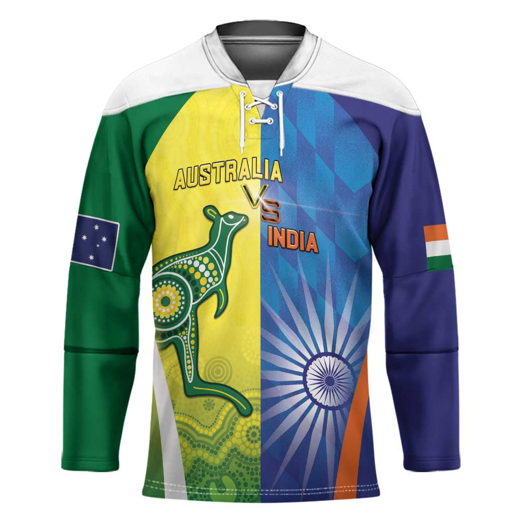 Custom Australia And India Cricket Hockey Jersey Ashoka Chakra With Aboriginal - Aussie Hoodie