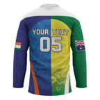 Custom Australia And India Cricket Hockey Jersey Ashoka Chakra With Aboriginal - Aussie Hoodie