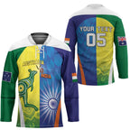 Custom Australia And India Cricket Hockey Jersey Ashoka Chakra With Aboriginal - Aussie Hoodie