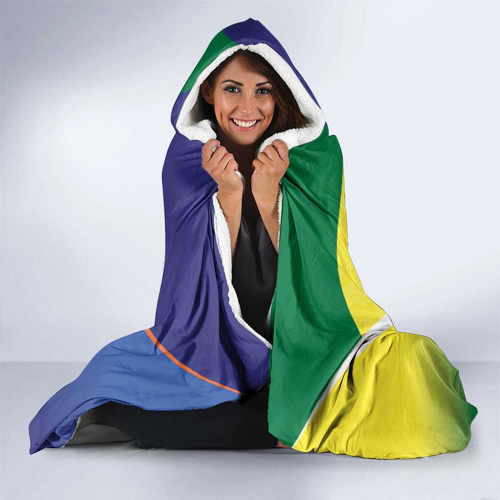 Australia And India Cricket Hooded Blanket Ashoka Chakra With Aboriginal - Aussie Hoodie