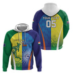 Custom Australia And India Cricket Hoodie Ashoka Chakra With Aboriginal - Aussie Hoodie