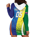 Custom Australia And India Cricket Hoodie Dress Ashoka Chakra With Aboriginal - Aussie Hoodie
