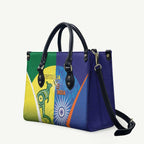 Australia And India Cricket Leather Bag Ashoka Chakra With Aboriginal - Aussie Hoodie