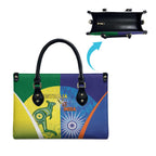 Australia And India Cricket Leather Bag Ashoka Chakra With Aboriginal - Aussie Hoodie