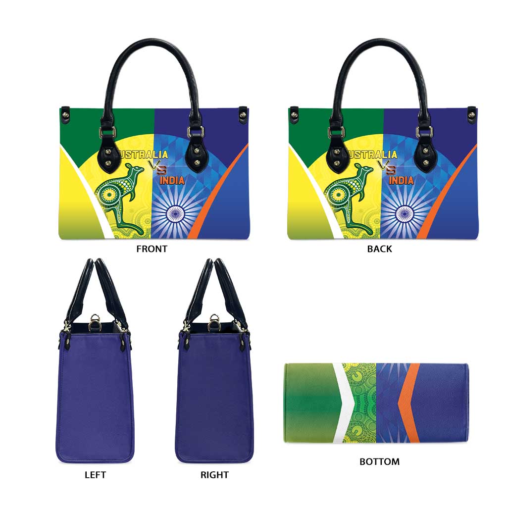 Australia And India Cricket Leather Bag Ashoka Chakra With Aboriginal - Aussie Hoodie