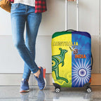 Australia And India Cricket Luggage Cover Ashoka Chakra With Aboriginal - Aussie Hoodie