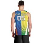Custom Australia And India Cricket Men Tank Top Ashoka Chakra With Aboriginal - Aussie Hoodie