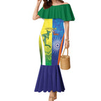 Custom Australia And India Cricket Mermaid Dress Ashoka Chakra With Aboriginal - Aussie Hoodie