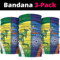 Australia And India Cricket Neck Gaiter Ashoka Chakra With Aboriginal - Aussie Hoodie