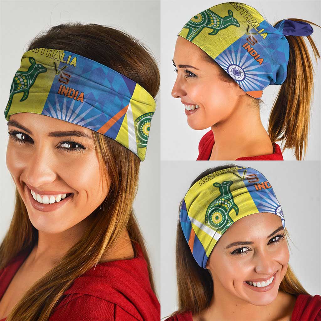 Australia And India Cricket Neck Gaiter Ashoka Chakra With Aboriginal - Aussie Hoodie