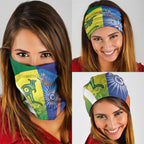 Australia And India Cricket Neck Gaiter Ashoka Chakra With Aboriginal - Aussie Hoodie