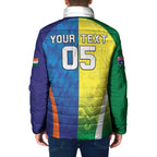 Custom Australia And India Cricket Padded Jacket Ashoka Chakra With Aboriginal - Aussie Hoodie