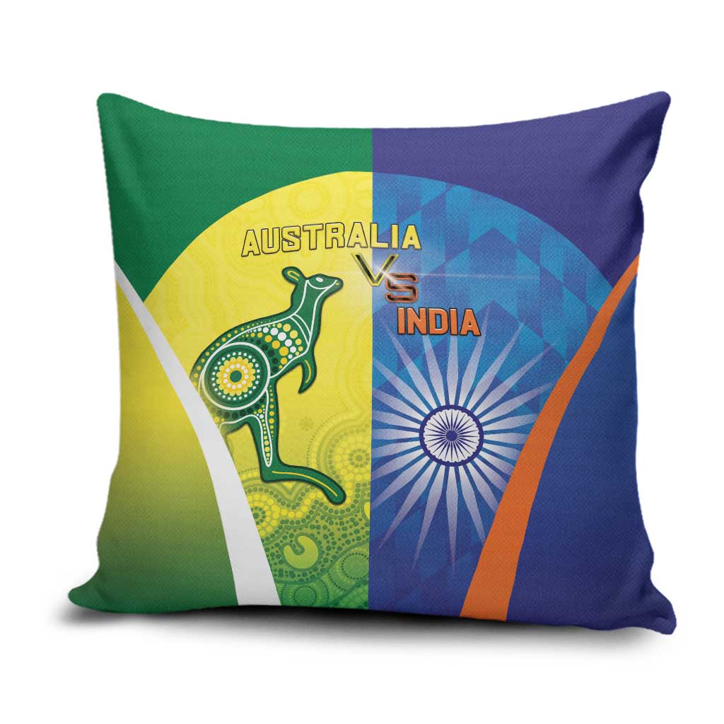 Australia And India Cricket Pillow Cover Ashoka Chakra With Aboriginal - Aussie Hoodie
