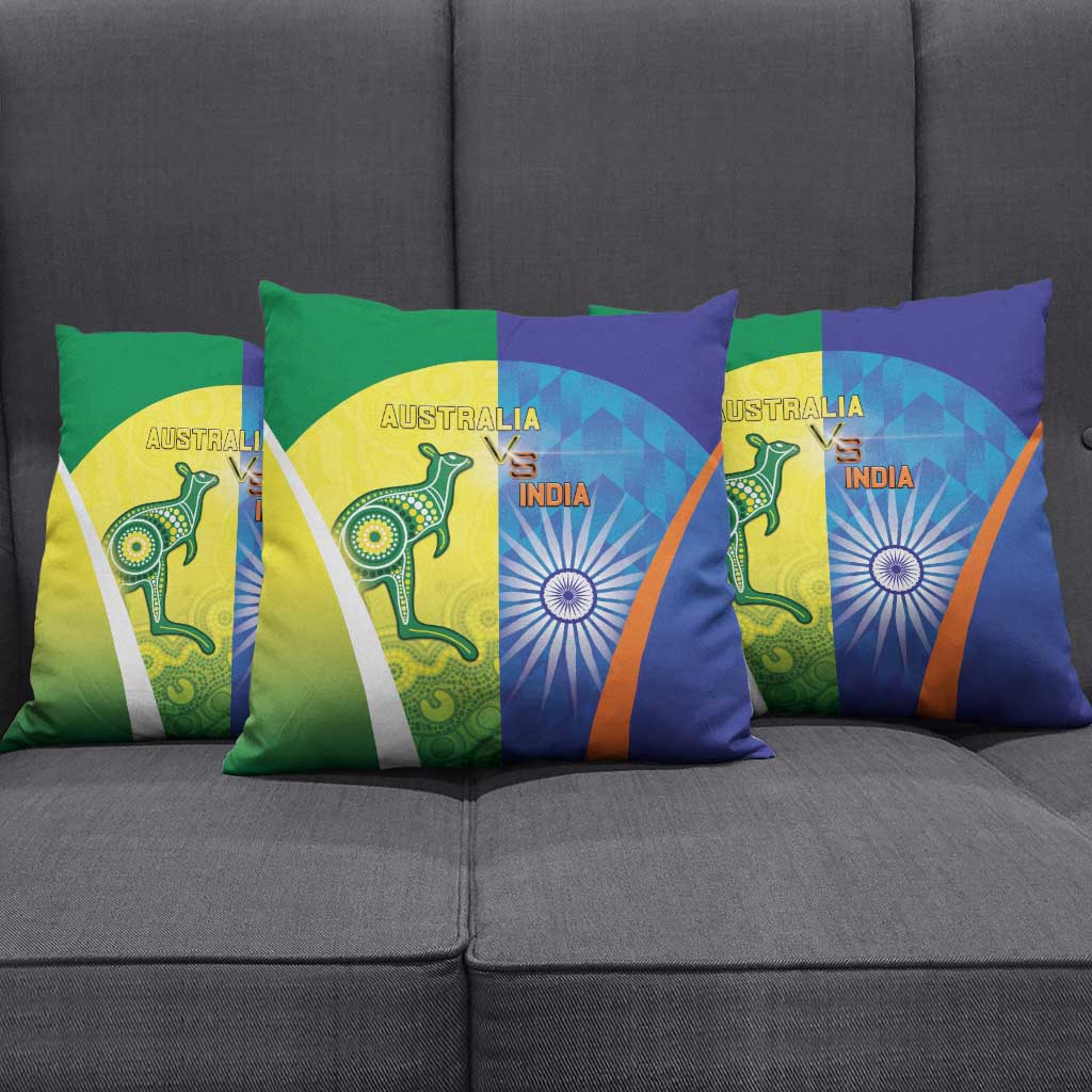 Australia And India Cricket Pillow Cover Ashoka Chakra With Aboriginal - Aussie Hoodie