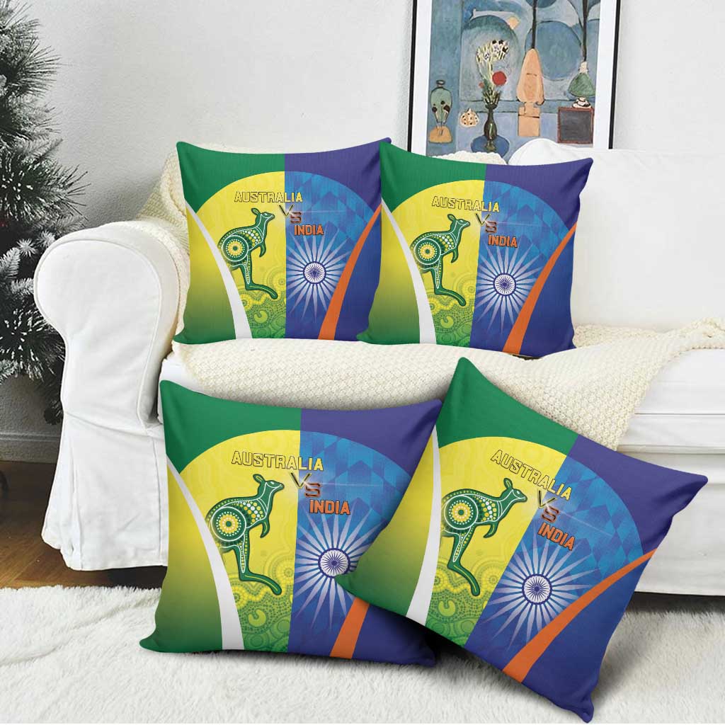 Australia And India Cricket Pillow Cover Ashoka Chakra With Aboriginal - Aussie Hoodie