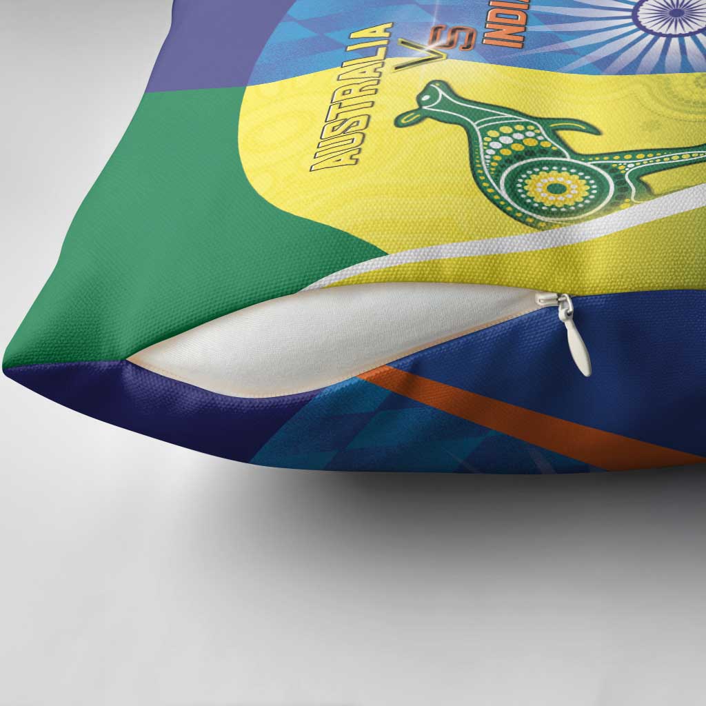 Australia And India Cricket Pillow Cover Ashoka Chakra With Aboriginal - Aussie Hoodie