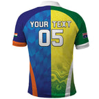 Custom Australia And India Cricket Polo Shirt Ashoka Chakra With Aboriginal - Aussie Hoodie
