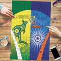Australia And India Cricket Puzzle Ashoka Chakra With Aboriginal - Aussie Hoodie