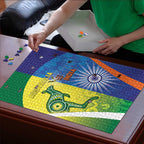 Australia And India Cricket Puzzle Ashoka Chakra With Aboriginal - Aussie Hoodie