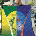 Australia And India Cricket Quilt Ashoka Chakra With Aboriginal - Aussie Hoodie