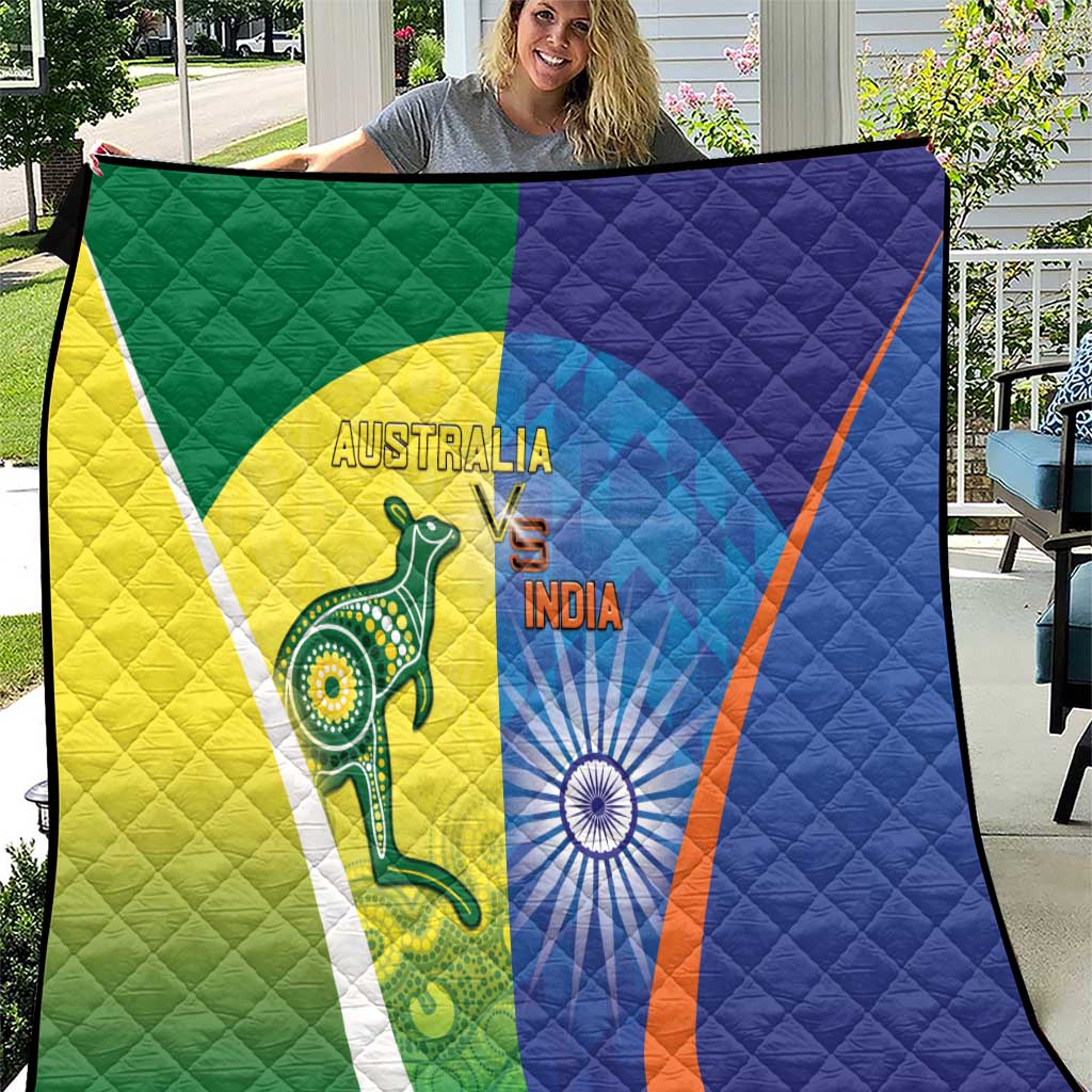 Australia And India Cricket Quilt Ashoka Chakra With Aboriginal - Aussie Hoodie