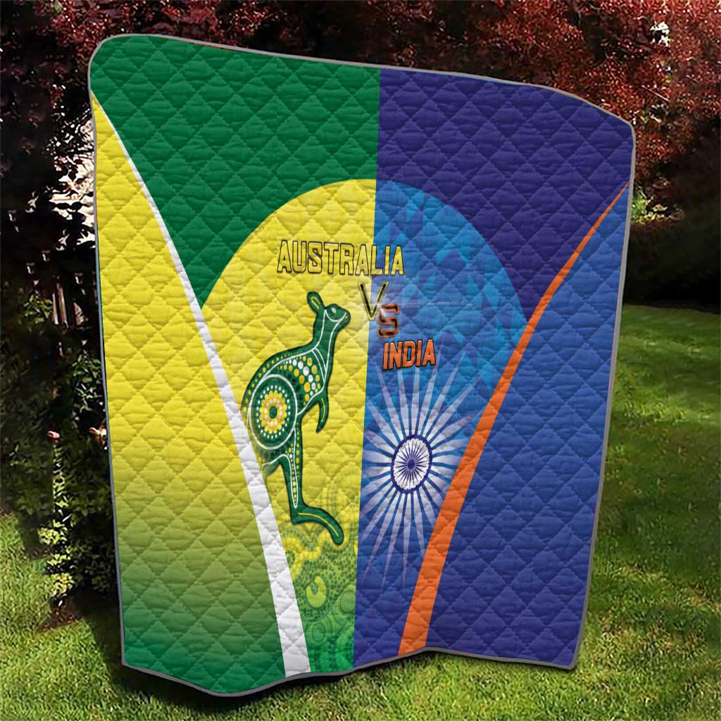 Australia And India Cricket Quilt Ashoka Chakra With Aboriginal - Aussie Hoodie