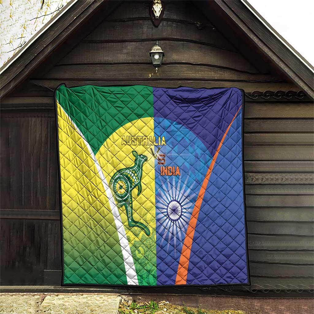 Australia And India Cricket Quilt Ashoka Chakra With Aboriginal - Aussie Hoodie
